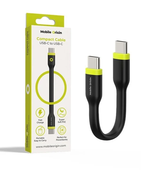 Mobile Origin USB 2.0 Cable USB-C male - USB-C 60W Μαύρο 0.10m COMC-USBC-BLK