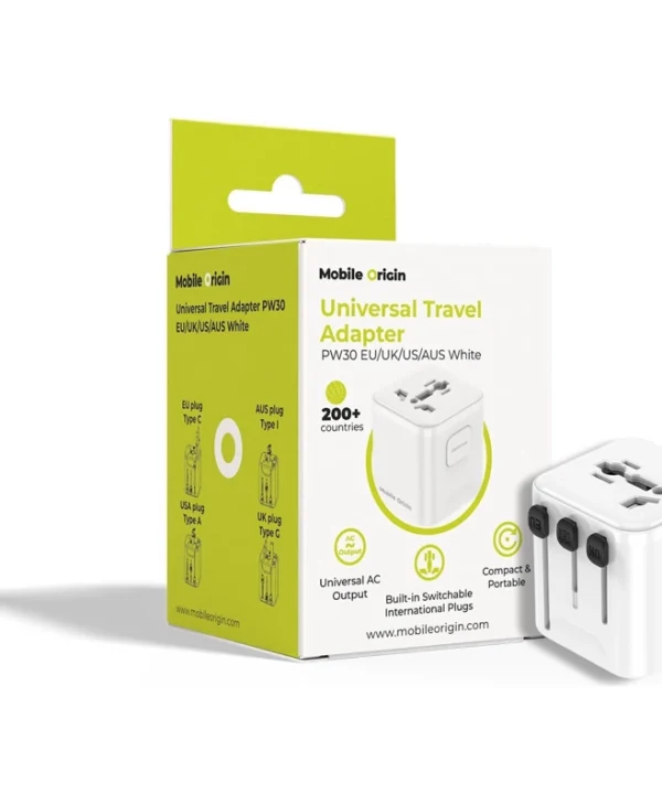 Mobile Origin Αντάπτορας Πρίζας σε Universal MO-UTRA-PW30-WHT