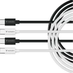 Verbatim USB 2.0 Cable USB-C male - USB-C 60W Μαύρο 32391 2τμχ