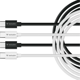 Verbatim USB 2.0 Cable USB-C male - USB-C 60W Μαύρο 32391 2τμχ
