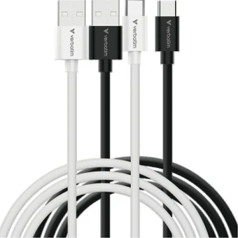 Verbatim USB 2.0 Cable USB-C male - USB-C 18W Μαύρο 32393 2τμχ