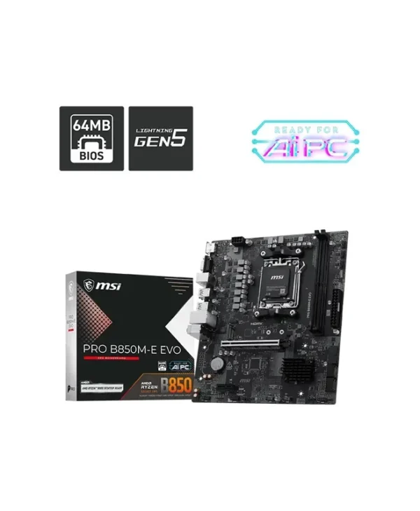 MSI Pro B850M-E Evo Motherboard Micro ATX με AMD AM5 Socket 4711377429634