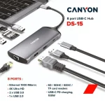 Canyon USB-C Docking Station με HDMI 4K PD Ethernet Γκρι (CNS-TDS15) - Image 2