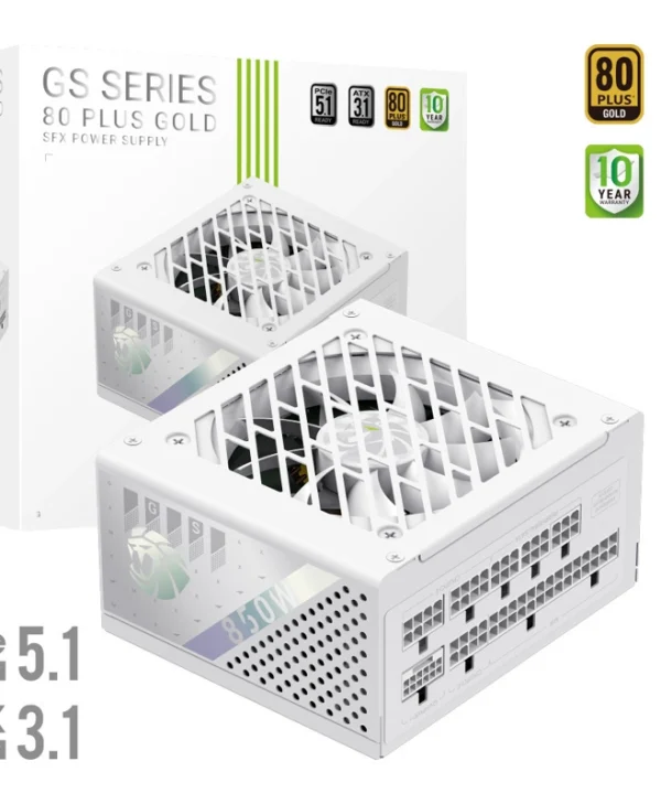 GameMax GS 850G 850W Λευκό Τροφοδοτικό Υπολογιστή Full Modular 80 Plus Gold GS 850G WH