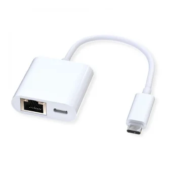 Roline Μετατροπέας Ethernet male σε USB-C female Λευκό 1τμχ 12.02.1100-10 12.02.1092-10