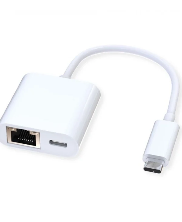 Roline Μετατροπέας Ethernet male σε USB-C female Λευκό 1τμχ 12.02.1100-10 12.02.1092-10