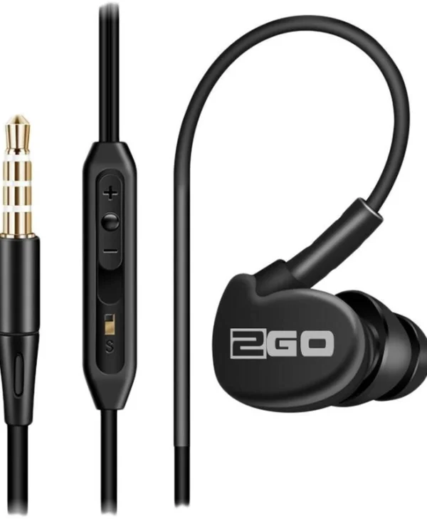 2GO 795573 In-ear Handsfree με Βύσμα 3.5mm Μαύρο
