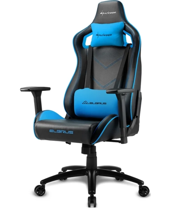Sharkoon Elbrus 2 Καρέκλα Gaming Δερματίνης με Ρυθμιζόμενα Μπράτσα Μπλε 4044951027668