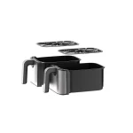 Heinrich's HFR 8214 Air Fryer με Διπλό Αποσπώμενο Κάδο 9lt Μαύρο - Image 3