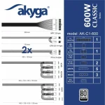 Akyga AK-C1-600 ATX PRO SERIES 600W Μαύρο Τροφοδοτικό Υπολογιστή Full Wired - Image 2