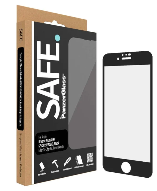 PanzerGlass Safe Full Face Tempered Glass Μαύρο (iPhone SE 2022 / 2020 / 8 / 7) SAFE95007