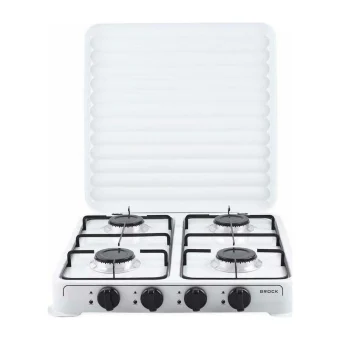 Brock GS 004 W Επιτραπέζια Εστία Υγραερίου με 4 Εστίες Λευκή