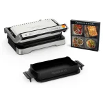 Tefal Optigrill 4in1 XL Επιτραπέζια Ηλεκτρική Ψησταριά Λείας και Αυλακωτής Πλάκας 2200W με Καπάκι και Ρυθμιζόμενο Θερμοστάτη 46x36εκ. GC784D30