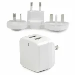 StarTech Φορτιστής Χωρίς Καλώδιο με 2 Θύρες USB-A 17W Λευκός (International Travel) USB2PACWH