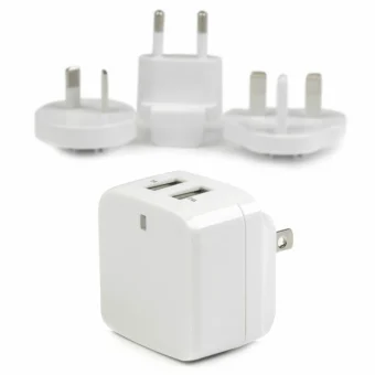 StarTech Φορτιστής Χωρίς Καλώδιο με 2 Θύρες USB-A 17W Λευκός (International Travel) USB2PACWH