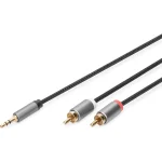 Digitus Καλώδιο Ήχου 3.5mm male - 2x RCA male Μαύρο 1.8m με Επίχρυσους Ακροδέκτες DB-510330-018-S