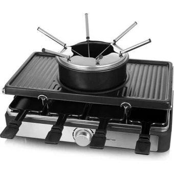 Emerio Επιτραπέζια Ηλεκτρική Ψησταριά Raclette Αυλακωτής Πλάκας 1400W με Ρυθμιζόμενο Θερμοστάτη 42x23εκ. RG-124930