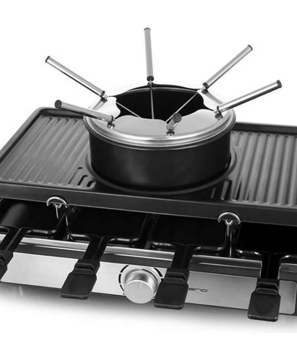 Emerio Επιτραπέζια Ηλεκτρική Ψησταριά Raclette Αυλακωτής Πλάκας 1400W με Ρυθμιζόμενο Θερμοστάτη 42x23εκ. RG-124930