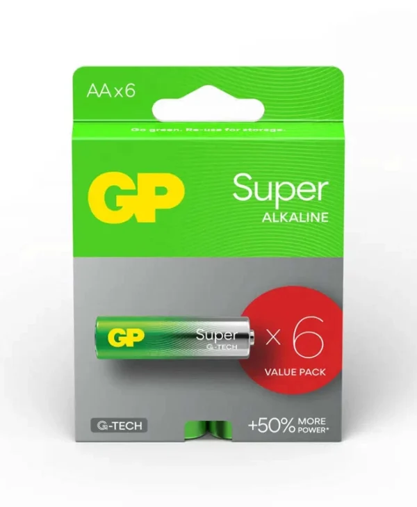 Gp Super Lr6 Aa Alkaline Battery 4+2 Pcs In Pack 1.5v Gp-ba-15a21-sbv6 20473