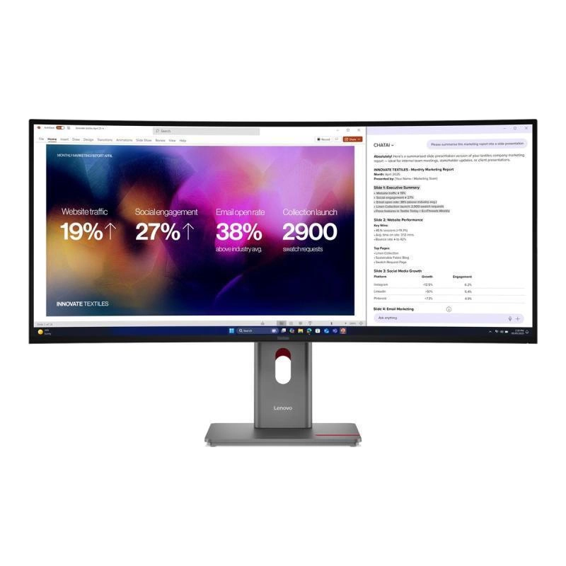 1 Lenovo ThinkVision P40WD-40 Ultrawide IPS HDR Curved Monitor 39.7" 5120x2160 64B4GAT1EU - Image 1