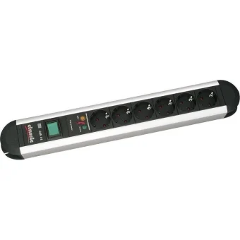 Bachmann 331.013 Πολύπριζο Aσφαλείας 6 Θέσεων με USB-A, Διακόπτη και Καλώδιο 1.75m Γκρι