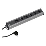 Bachmann Πολύπριζο 6 Θέσεων με USB-A και Καλώδιο 2m Ασημί 300.000