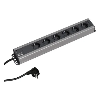 Bachmann Πολύπριζο 6 Θέσεων με USB-A και Καλώδιο 2m Ασημί 300.000