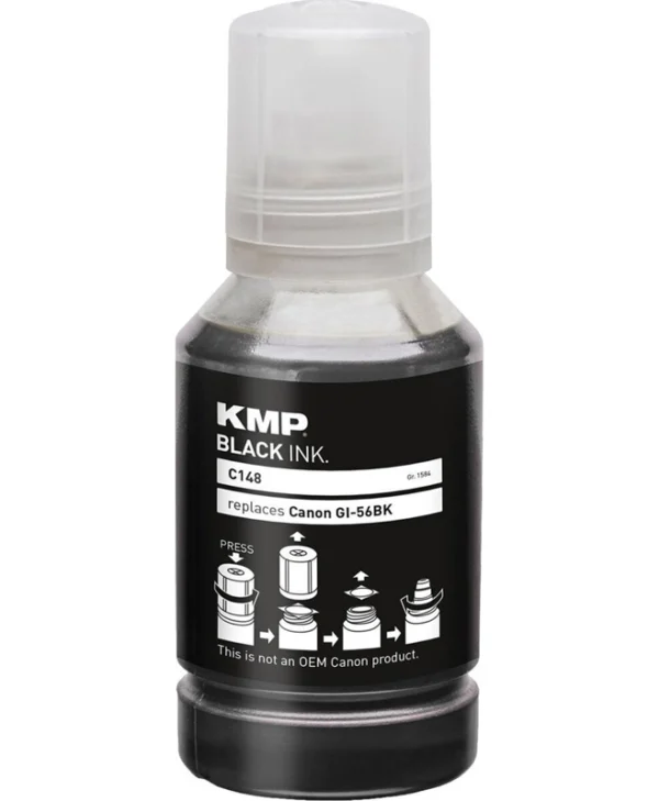 KMP Συμβατό Μελάνι Εκτυπωτή InkJet Canon GI-56 PGBK Μαύρο 1τμχ 1584,0001