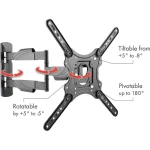 Schwaiger LWH35535513 Βάση Τηλεόρασης Τοίχου με Βραχίονα έως 75" και 35kg Μαύρο - Image 4