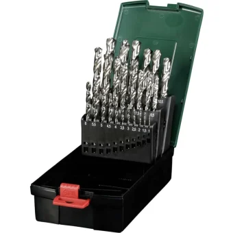 Metabo HSS-G Twist Drill Set Σετ 25 Διαμαντοτρύπανα με Κυλινδρικό Στέλεχος για Μέταλλο 5462917