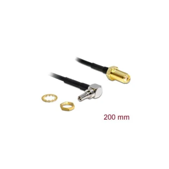 Delock Antenna Adapter Sma Jack Bulkhead To Crc-9 90 Degrees Plug 200 Mm 88466