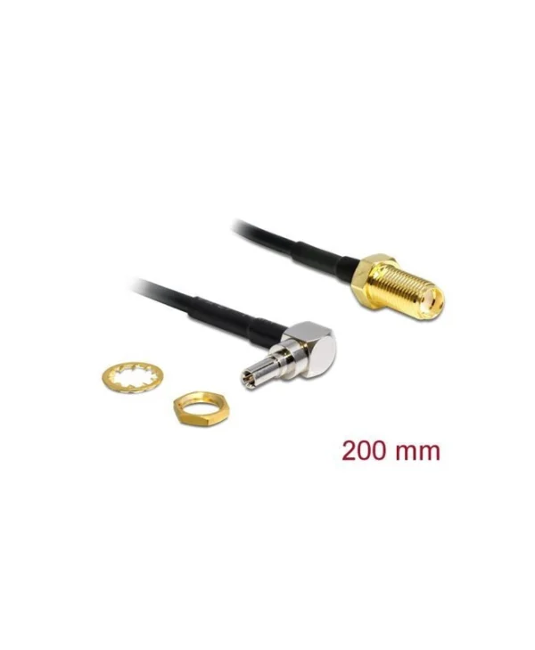 Delock Antenna Adapter Sma Jack Bulkhead To Crc-9 90 Degrees Plug 200 Mm 88466