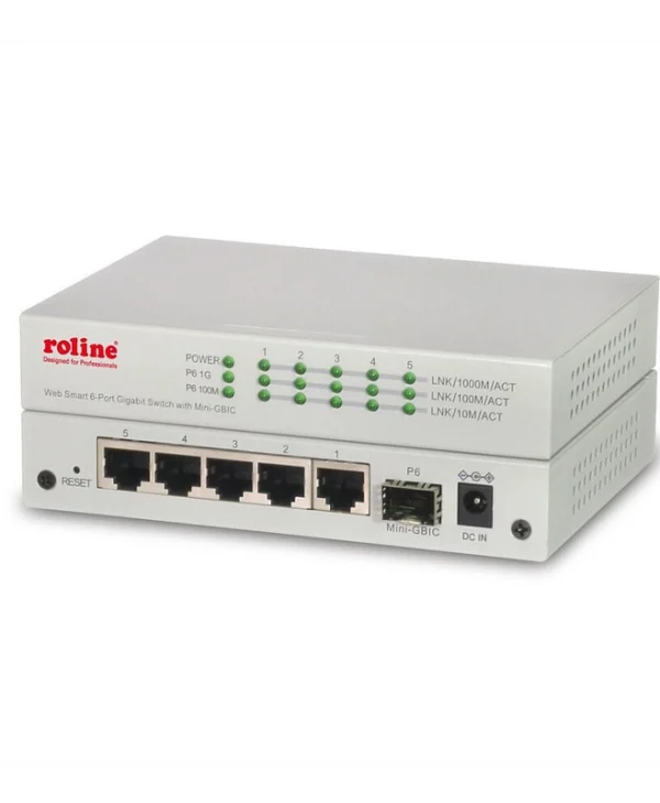 Roline 21.14.3523 Managed L2 Switch με 5 Θύρες Gigabit (1Gbps) Ethernet και 1 SFP Θύρα