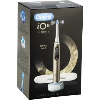 Oral-B Io Series 10 Ηλεκτρική Οδοντόβουρτσα με Αισθητήρα Πίεσης και Θήκη Ταξιδίου Χρυσή 8700216996402