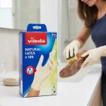 Vileda Γάντια Καθαριότητας Natural Latex Latex Medium Ροζ 179654 - Image 13