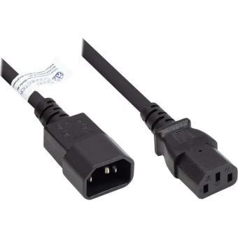 Alcasa IEC C14 / IEC C13 - IEC C14 / IEC C13 Cable 1m Μαύρο P1430-S010