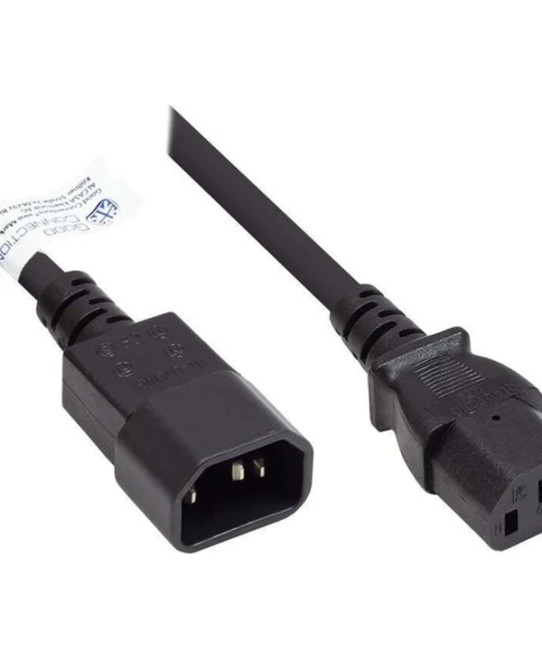 Alcasa IEC C14 / IEC C13 - IEC C14 / IEC C13 Cable 1m Μαύρο P1430-S010