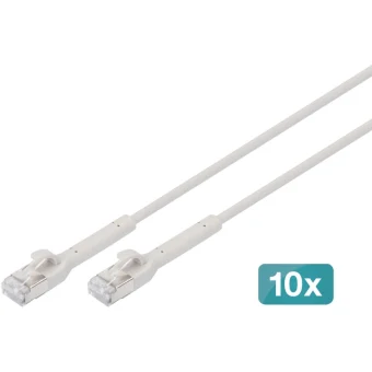 Digitus Direct Attach Copper Cat.6a (Gigabit) Καλώδιο Δικτύου Ethernet 0.5m Γκρι 10τμχ DK-1632-A-005B-10
