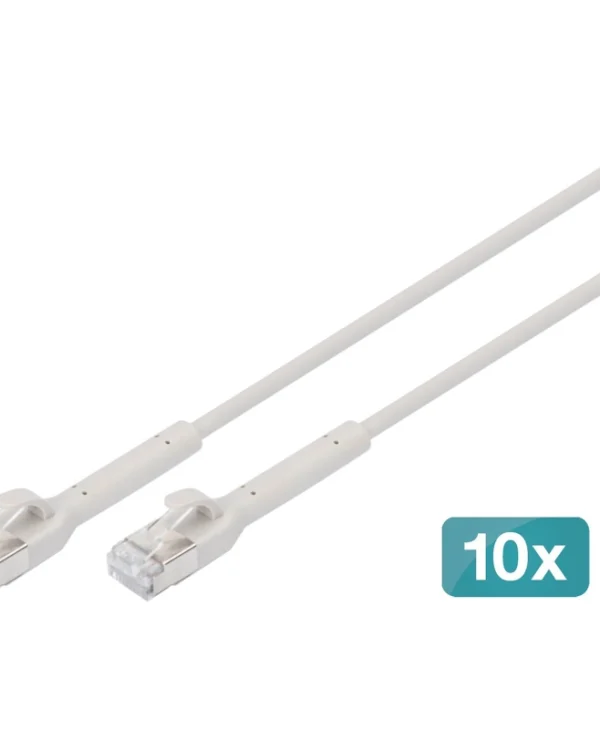 Digitus Direct Attach Copper Cat.6a (Gigabit) Καλώδιο Δικτύου Ethernet 0.5m Γκρι 10τμχ DK-1632-A-005B-10