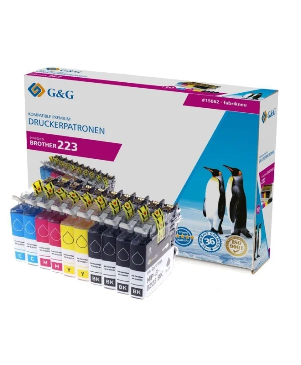 G&G Πακέτο Συμβατών Μελανιών Εκτυπωτή InkJet Brother Μαύρο 10τμχ 15062