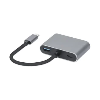 iBox USB-C Docking Station με HDMI 4K PD και σύνδεση 2 Οθονών Γκρι IUHCHDVGA