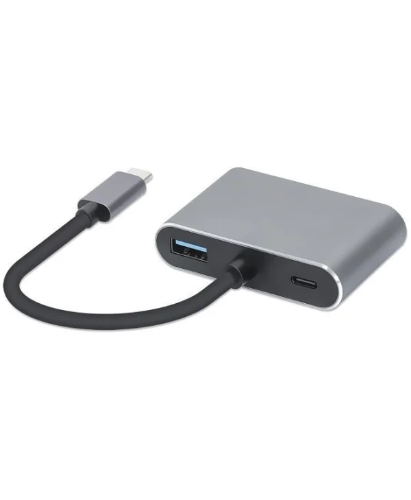 iBox USB-C Docking Station με HDMI 4K PD και σύνδεση 2 Οθονών Γκρι IUHCHDVGA