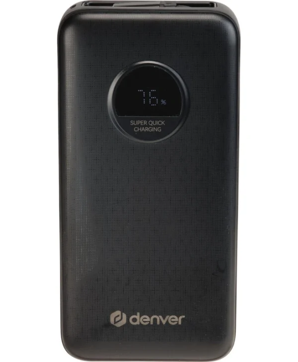 Denver PQC-20065 Power Bank 20000mAh με Θύρα USB-A και Θύρα USB-C Μαύρο 117140000670
