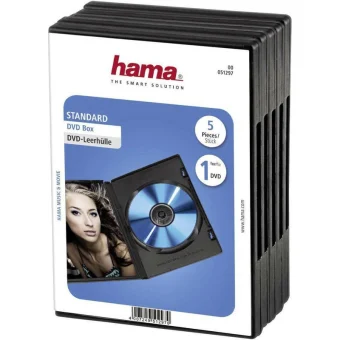 HAMA DVD Box για 1 Δίσκο Μαύρο 5τμχ 51297