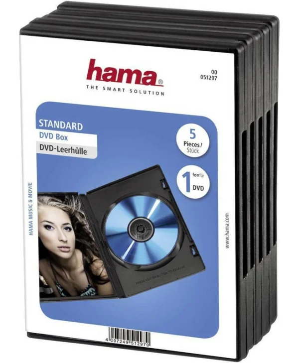 HAMA DVD Box για 1 Δίσκο Μαύρο 5τμχ 51297