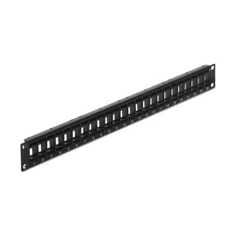 DeLock Patch Panel Keystone για Rack 1U 19" 24 Θυρών Μαύρο 43340