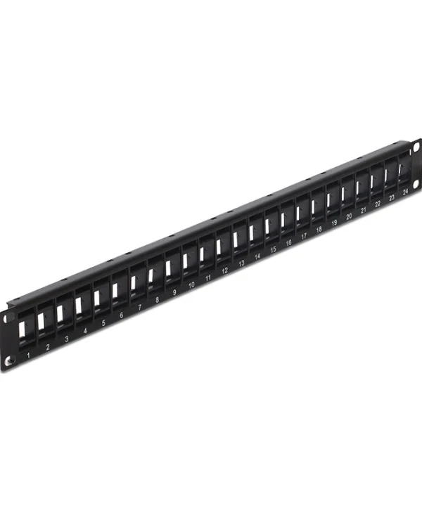 DeLock Patch Panel Keystone για Rack 1U 19" 24 Θυρών Μαύρο 43340
