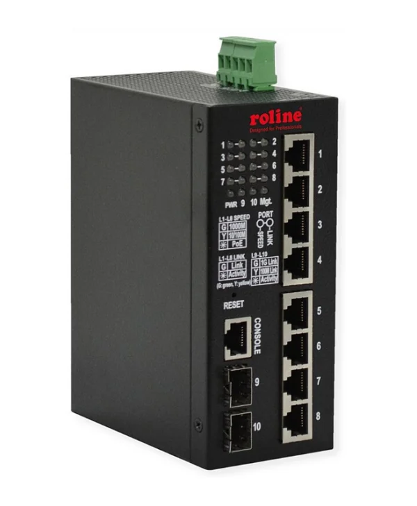 Roline 21.13.1131 Managed L2 PoE+ Switch με 10 Θύρες Gigabit (1Gbps) Ethernet