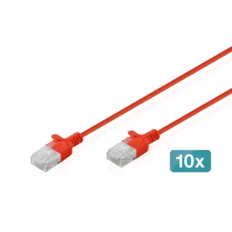 Digitus U/UTP Cat.6 (Gigabit) Καλώδιο Δικτύου Ethernet 2m Κόκκινο 10τμχ DK-1618-020S-R-10