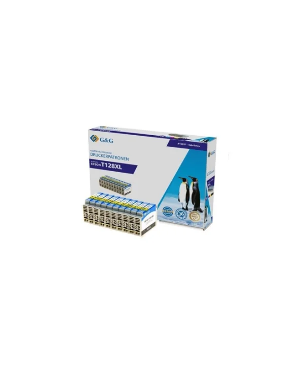 G&G Πακέτο Συμβατών Μελανιών Εκτυπωτή InkJet Epson Epson T1281-t1284 18ml Μαύρο 10τμχ 15057